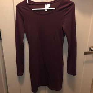 Short Plum Bodycon Dress